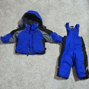 Blue and Black Kids Winter Snowsuit And Coat